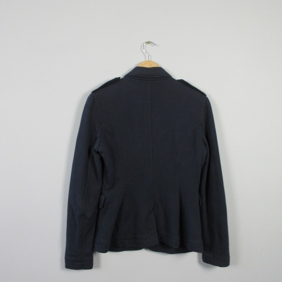 Burberry Brit Knit Blazer Jacket Women 8 Blue Cotton Blend Luxury Designer 572 - Picture 2 of 16